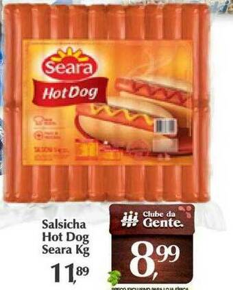 São Roque Supermercados Salsicha Hot Dog Seara oferta