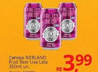 Supermercados Koch Cerveja Bierland Fruit Beer Uva Lata oferta