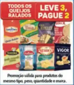 Supermercados Condor todos os queijos ralados oferta