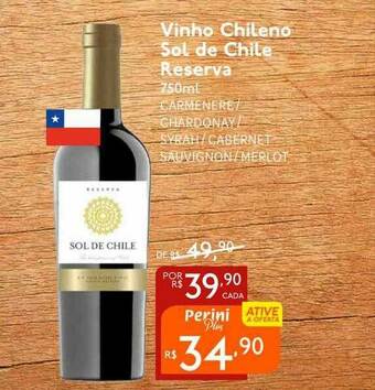 Perini Vinho Chileno Sol De Chile Reserva oferta