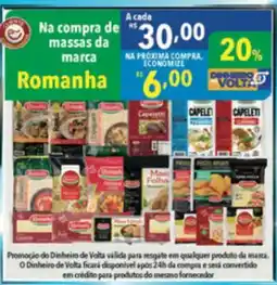 Supermercados Condor massas da marca romanha oferta