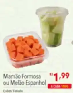 Supermercados Condor Mamão Formosa ou Melão Espanhol oferta
