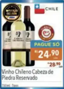Supermercados Condor Vinho Chileno Cabeza de Piedra Reservado oferta