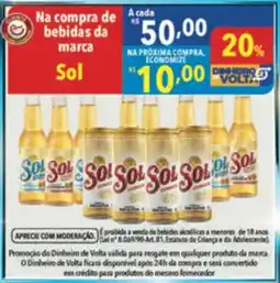 Supermercados Condor Na compra de bebidas da marca Sol oferta