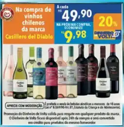 Supermercados Condor vinhos chilenos da marca casillero del diablo oferta