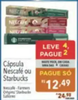 Supermercados Condor Cápsula Nescafé ou Starbucks oferta