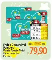 Atacadão Pampers - fralda descartável pants ajuste total oferta