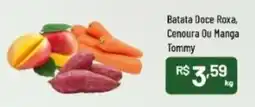 Supermercados Goes batata doce roxa, cenoura ou manga tommy oferta