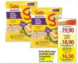 Atacadão Sadia - peito de frango desfiado congelado oferta