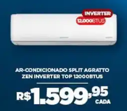 DB Supermercados Ar-condicionado split agratto zen inverter top 12000btus oferta
