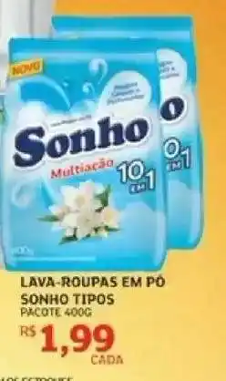 Assaí Atacadista Lava-roupas em pó Sonho Tipos oferta