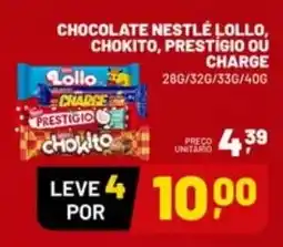 Supermercado Cubatao chocolate nestlé lollo, chokito, prestigio ou charge oferta