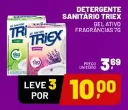 Supermercado Cubatao Detergente sanitário triex gel ativo fragrâncias 7g oferta