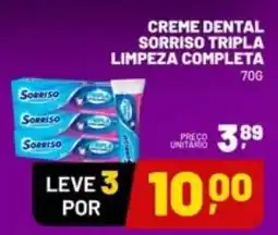 Supermercado Cubatao creme dental sorriso tripla limpeza completa oferta