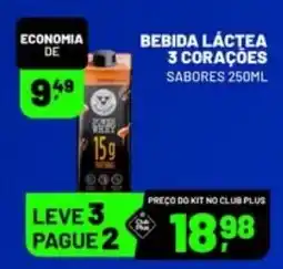 Supermercado Cubatao bebida láctea 3 corações oferta