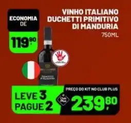 Supermercado Cubatao vinho italiano duchetti primitiva di manduria oferta