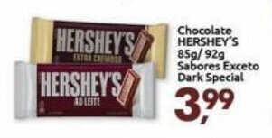 Supermercados Nori Chocolate Hershey's 85g/92g Sabores exceto Dark Special oferta