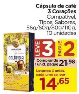 Carrefour Cápsula de café 3 Corações oferta