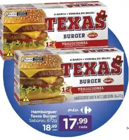 Carrefour Hambúrguer texas burger sabores oferta