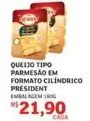 Assaí Atacadista President - queijo tipo parmesao em formato cilindrico oferta