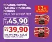 Assaí Atacadista Bordon - picanha bovina fatiada resfriada oferta
