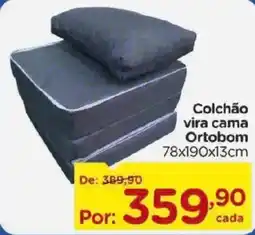 Carrefour Colchão vira cama ortobom oferta