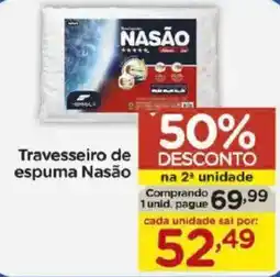 Carrefour Travesseiro de espuma Nasão oferta