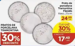 Carrefour Prato de porcelana Tramontina Floralis oferta