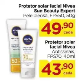 Carrefour Protetor solar facial nivea sun beauty expert oferta
