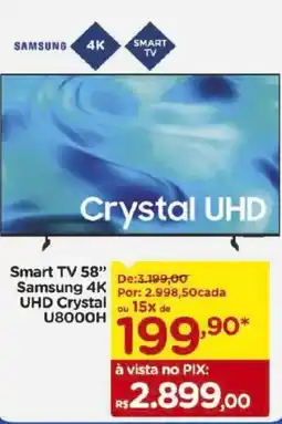 Carrefour Smart tv 58" samsung 4k uhd crystal u8000h oferta