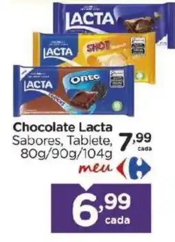 Carrefour Chocolate lacta sabores, tablete oferta