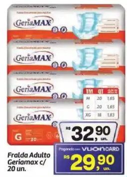 Fort Atacadista Fralda Adulto Geriamax c/ 20 un. oferta