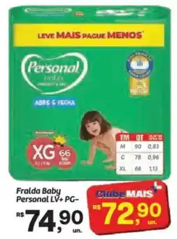 Fort Atacadista Fralda baby personal lv+ pg- oferta