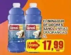 Supermercado Estrela Azul Eliminador de odores sanol várias fragrâncias oferta
