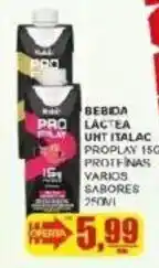 Supermercado Estrela Azul Bebida lactea uht italac proplay 15g proteinas varios sabores oferta