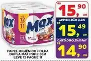 Roldão Max - papel higiênico folha dupla pure 30m oferta