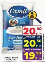 Roldão Camil - arroz tipo 1 oferta