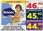 Roldão Babysec - fralda descartavel ultrasec leve mais por menos tamanhos oferta