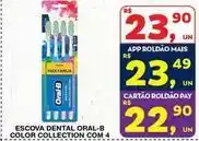 Roldão Oral-b - escova dental color collection com 4 oferta