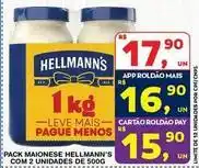 Roldão Hellmann's - pack maionese com 2 unidades de 500g oferta