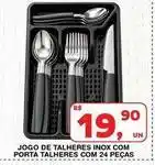 Roldão Inox - jogo de talheres com porta talheres com 24 pecas oferta