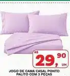 Roldão Jogo de cama casal ponto palito com 3 pecas oferta