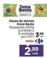 Carrefour Dona benta - massa de sêmola oferta