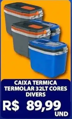 Super Vi Supermercados Caixa termica termolar 32lt cores divers oferta