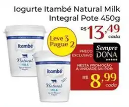 Dona de Casa logurte itambé natural milk oferta