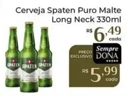 Dona de Casa Cerveja Spaten Puro Malte Long Neck oferta