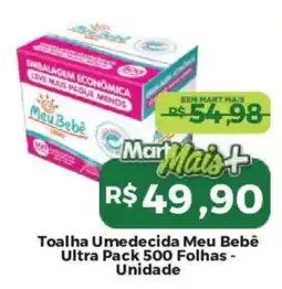 Mart Minas Toalha umedecida meu bebê ultra pack oferta