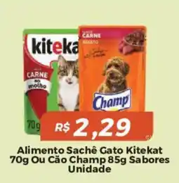 Mart Minas Alimento Sache Gato Kitekat Ou Cao Champ Sabores oferta