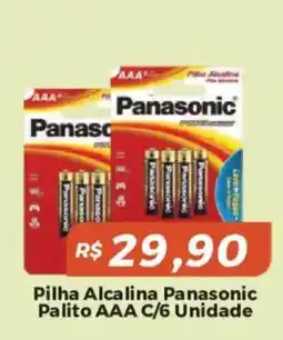 Mart Minas Pilha Alcalina Panasonic Palito AAA oferta