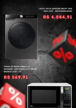 Ferreira Costa Lava e seca samsung wd13f 13kg inox 220v oferta